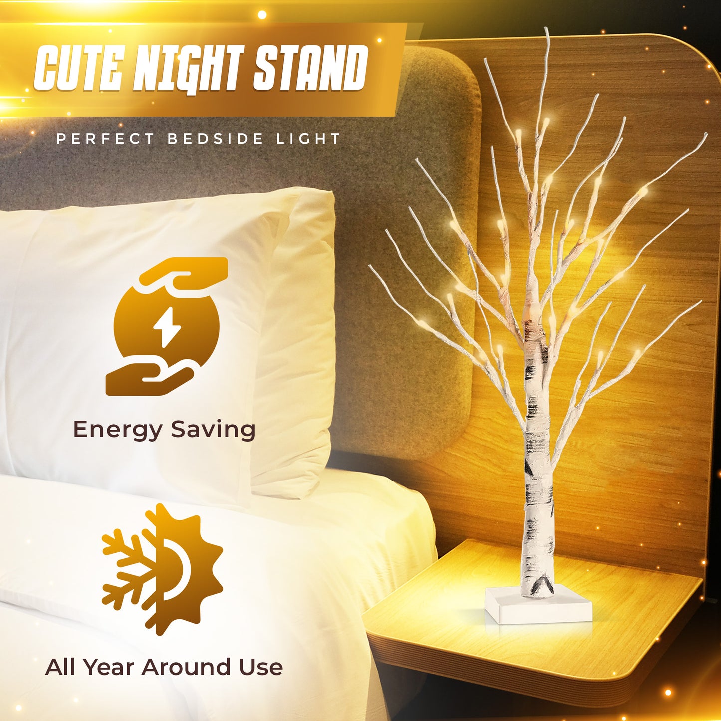 2Ft Mini LED Birch Tree