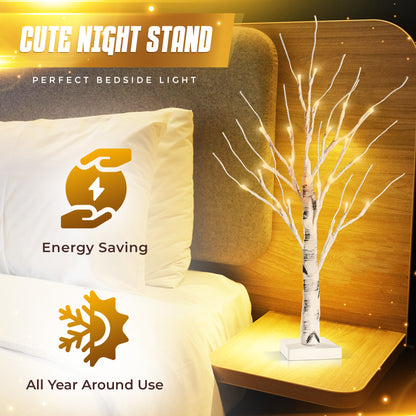 2Ft Mini LED Birch Tree