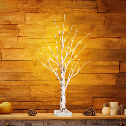2Ft Mini LED Birch Tree